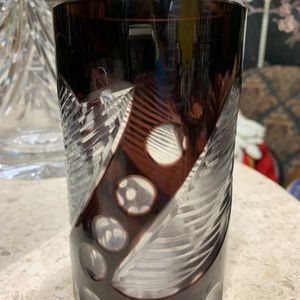 Early 20th Century Cut to Clear. Red Led Glass